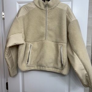 Madewell Cream/Ecru Sherpa half Zip-Up